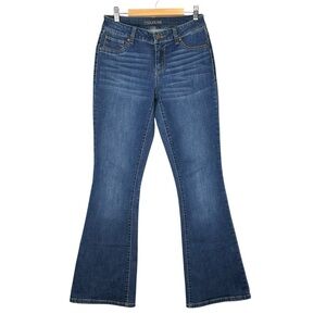 Maurices Jeans Women's S/R Blue Medium Wash Curvy Flare Jeans